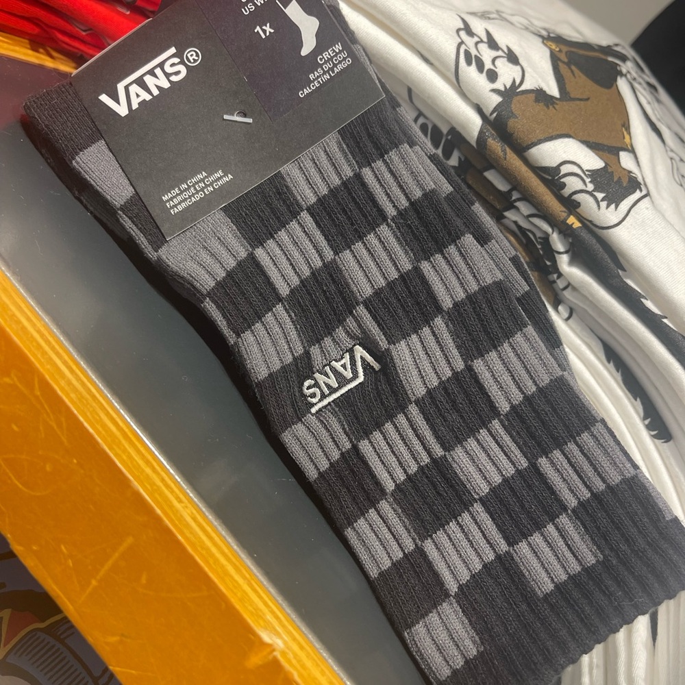 Vans Checkerboard Pewter / Black Crew Socks (1 pair) - Picture 6 of 16